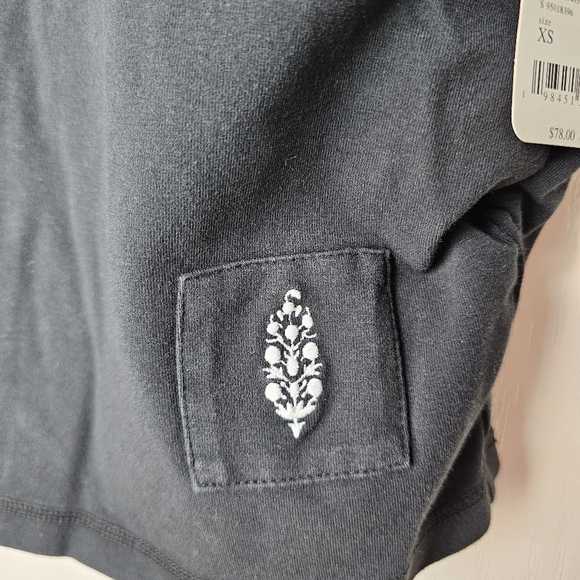 Free People Women's Night Rider Layer Side Ruching ,Black White Combo, XS - Picture 6 of 13